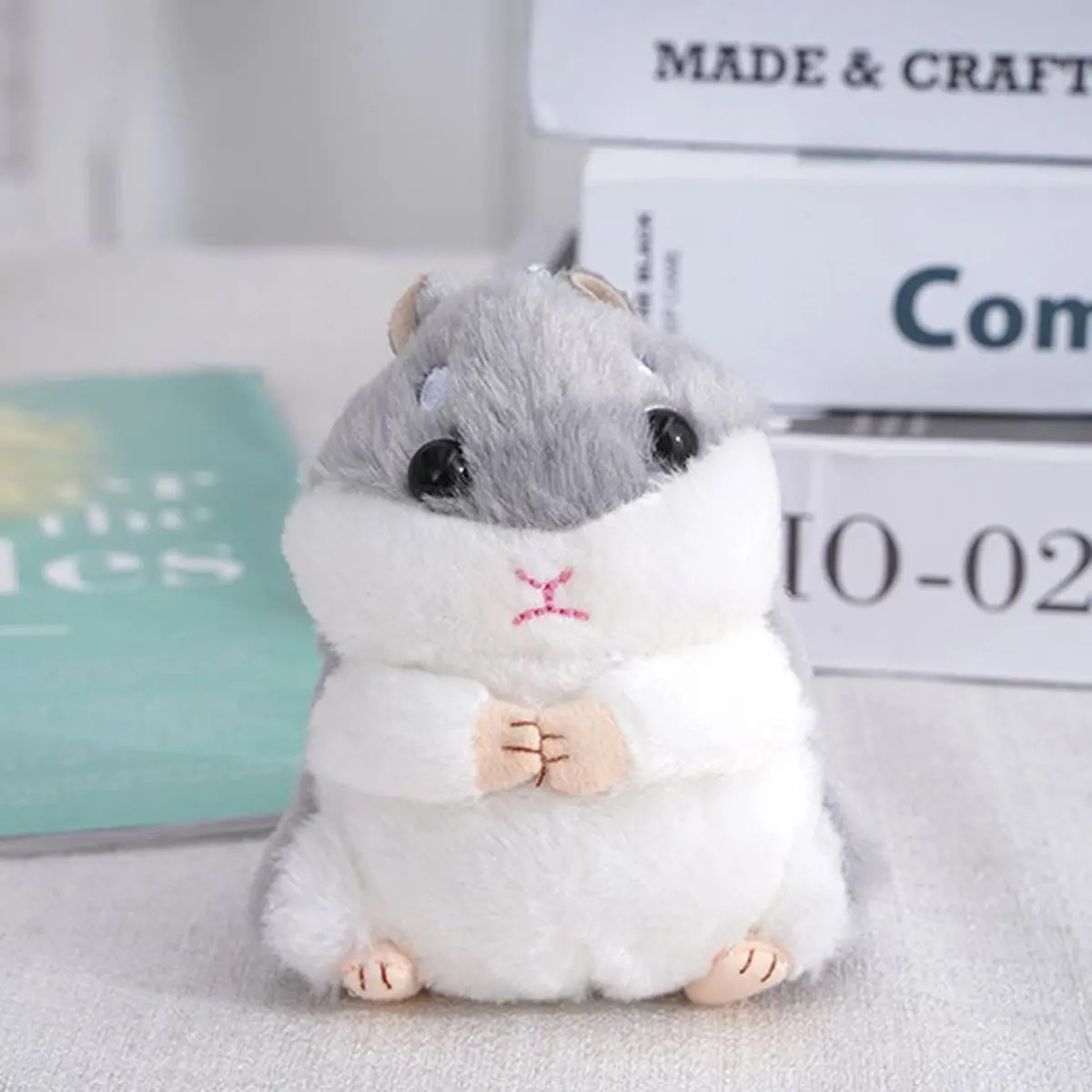 Fluffy Hamster Doll Plush Toys Keychain Pendant Women Girl Faux Fur Pompom Key Ring Trinkets Handbag Backpack School Bag Pendant