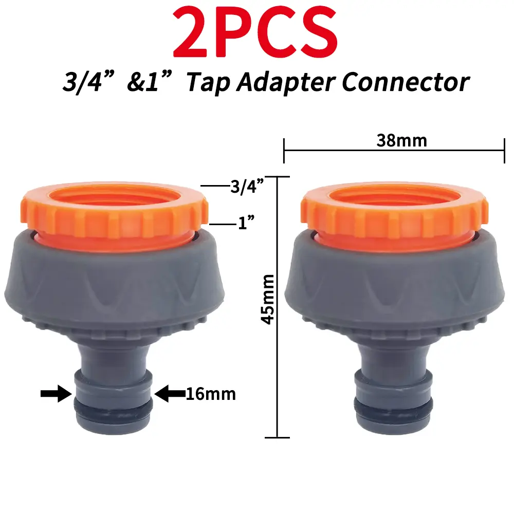 Garden Tap Adapters Quick Connectors 1/2" 3/4" Drip Irrigation Water Splitters Female Thread Male Nipple Joint 1/4" Hose