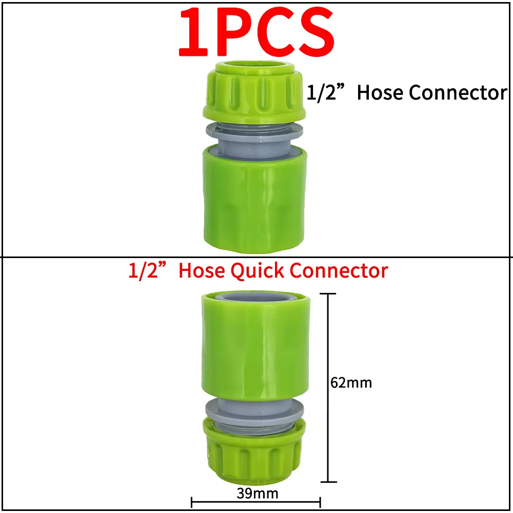 Garden Tap Adapters Quick Connectors 1/2" 3/4" Drip Irrigation Water Splitters Female Thread Male Nipple Joint 1/4" Hose