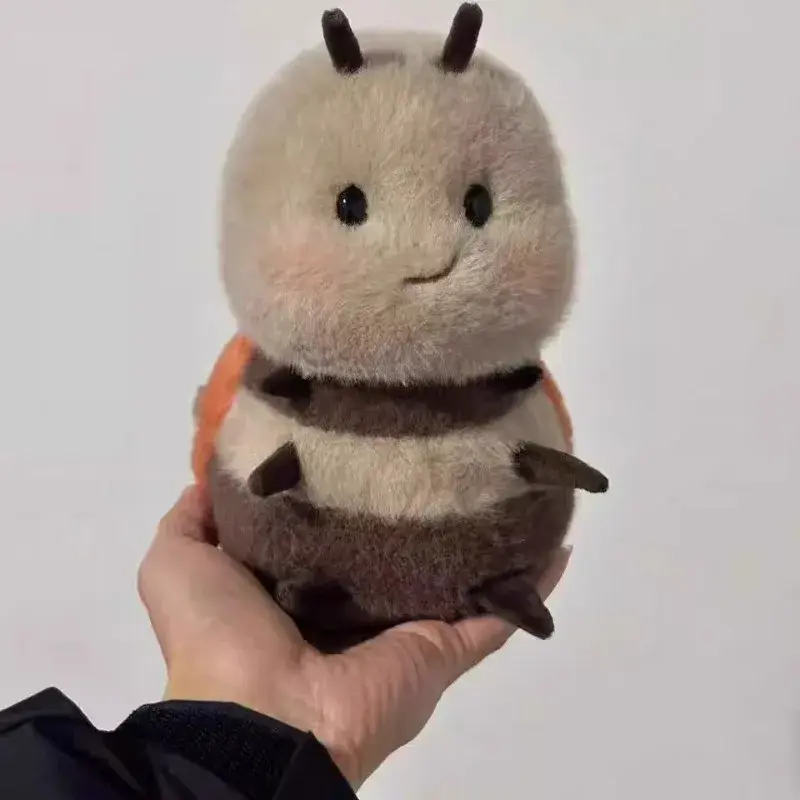 20CM Cute Little Bee Fluffy Ladybug Plush Toy Animal Honey Bee Stuffed Insect Toys with Wings PLushie Cartoon Kawaii Doll Kids