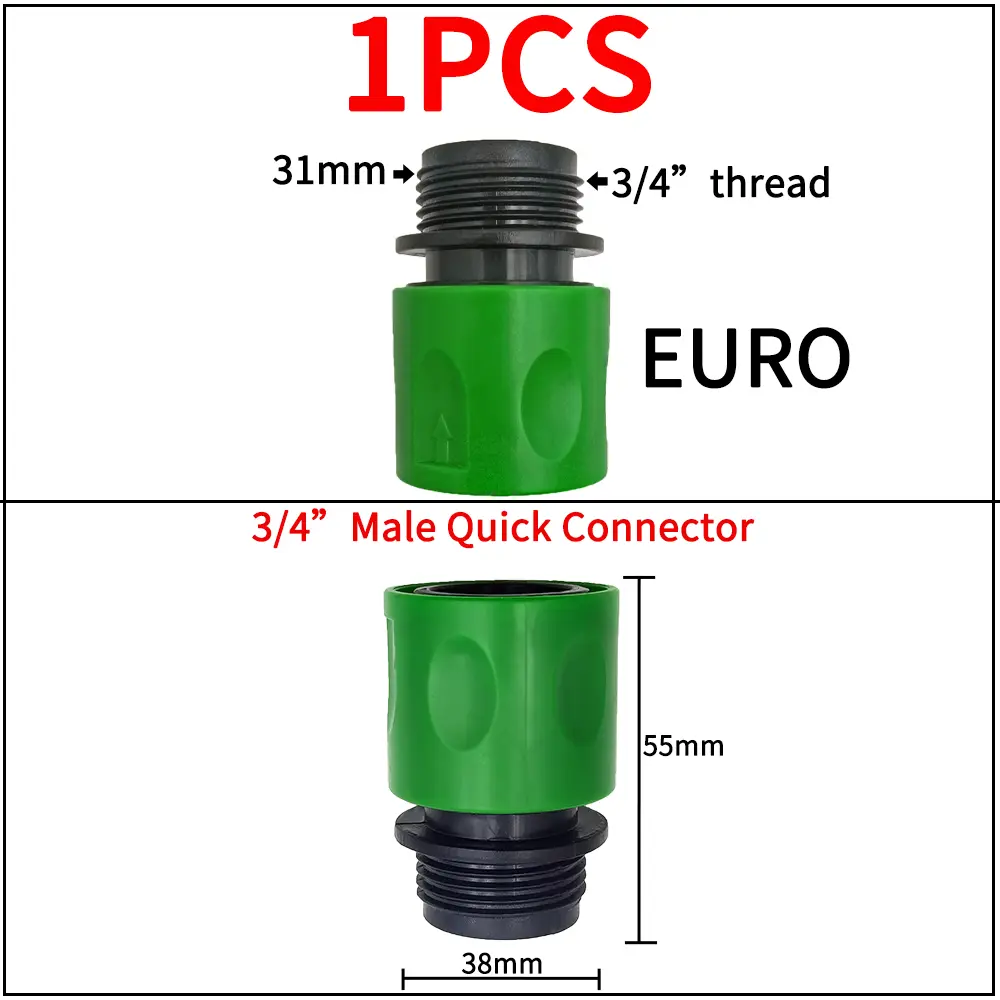 Garden Tap Adapters Quick Connectors 1/2" 3/4" Drip Irrigation Water Splitters Female Thread Male Nipple Joint 1/4" Hose