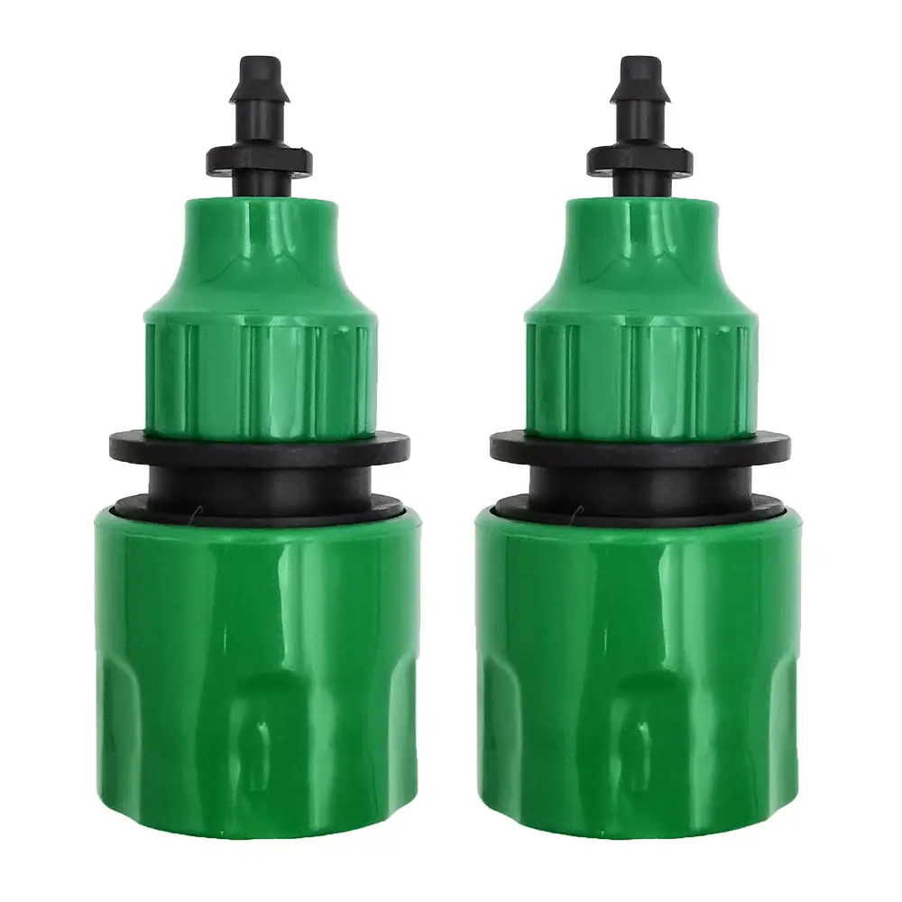 OASIS 2PCS Quick Coupling Adapter with 1/4 (ID 4mm) or 3/8 inch (8mm) Barbed Connector for Irrigation Garden Watering Greenhouse