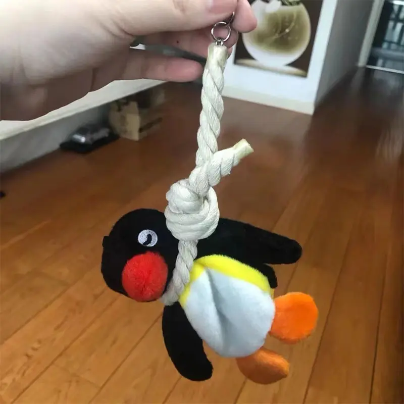 Weird Funny Penguin Sling Plush Pendant  Cartoon Penguin Plush Toy Creative Delicate Gift Backpack Decoration Kids Birthday Gift