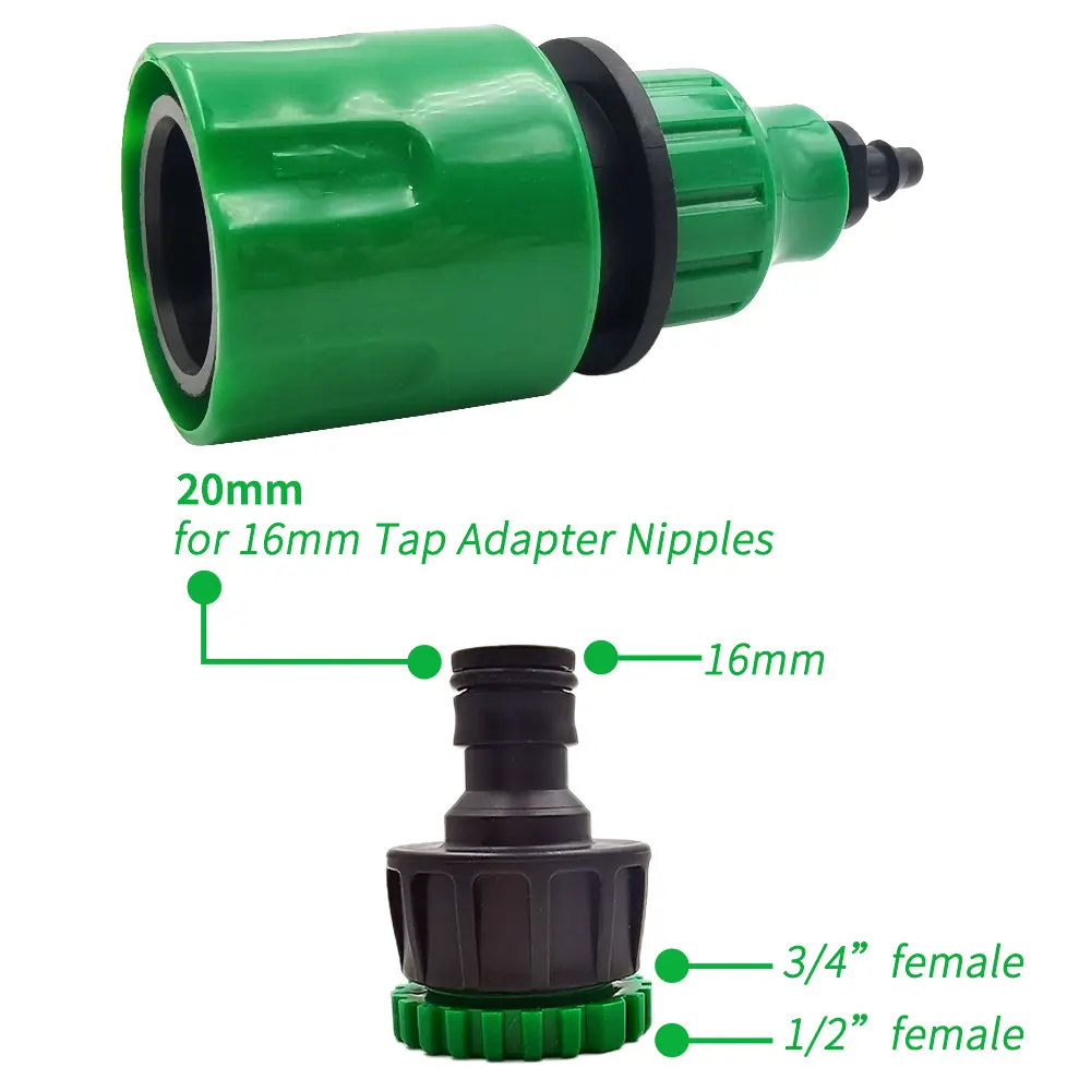 OASIS 2PCS Quick Coupling Adapter with 1/4 (ID 4mm) or 3/8 inch (8mm) Barbed Connector for Irrigation Garden Watering Greenhouse