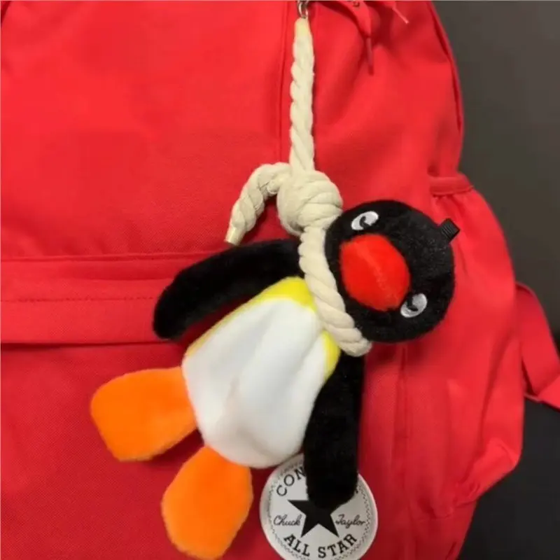 Weird Funny Penguin Sling Plush Pendant  Cartoon Penguin Plush Toy Creative Delicate Gift Backpack Decoration Kids Birthday Gift