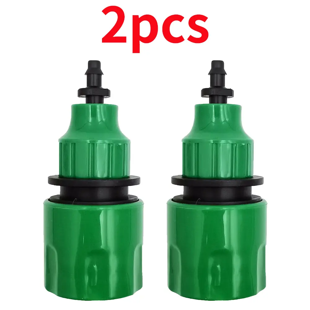OASIS 2PCS Quick Coupling Adapter with 1/4 (ID 4mm) or 3/8 inch (8mm) Barbed Connector for Irrigation Garden Watering Greenhouse