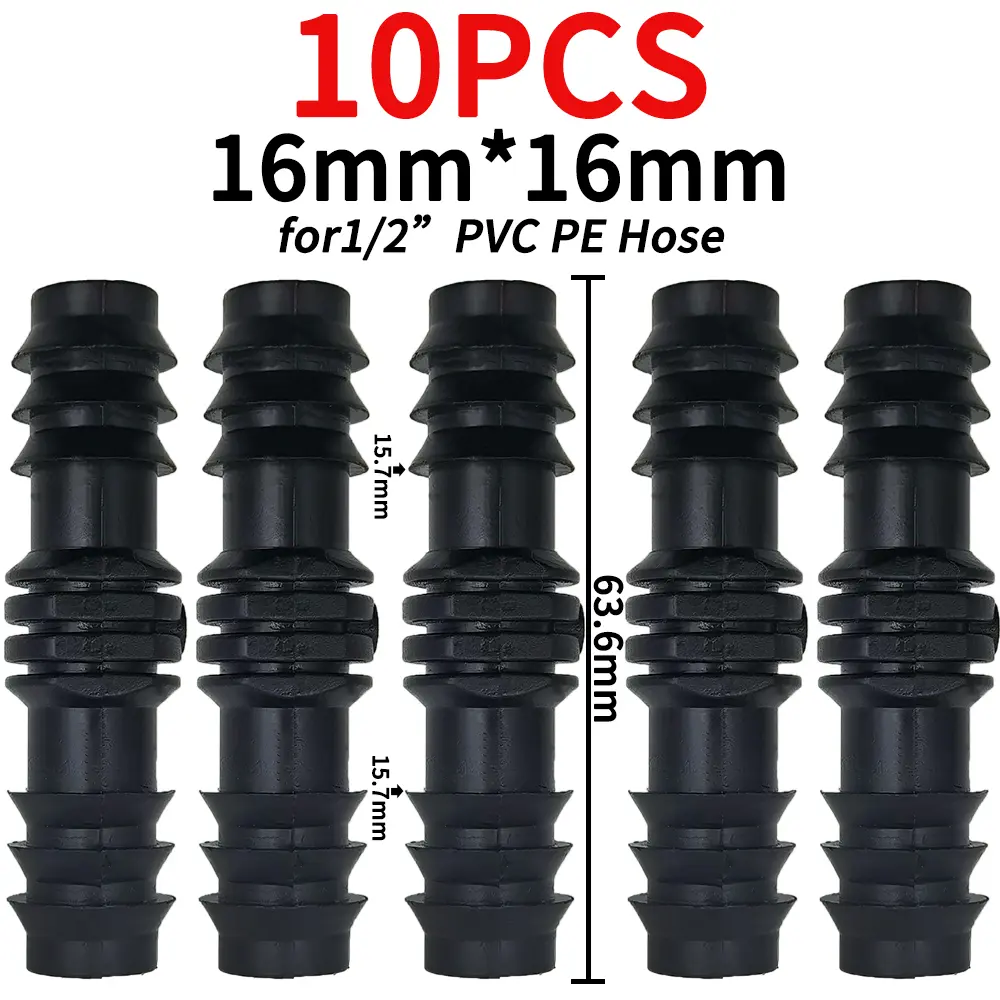 OASIS 1/4'' 3/8'' 3/4'' 1'' Garden Water Barbed Coupling Connecter DN16 DN20 DN25 Straight Adapter Micro Drip Irrigation Fitting