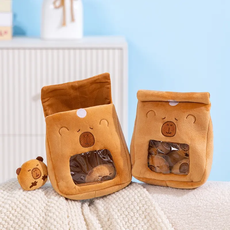 5-Pack Capybara Plush Toy Set Adorable Mini Water Bear Stuffed Animals Chibi Rodent Plushie Collection Perfect Gift Kids Friends