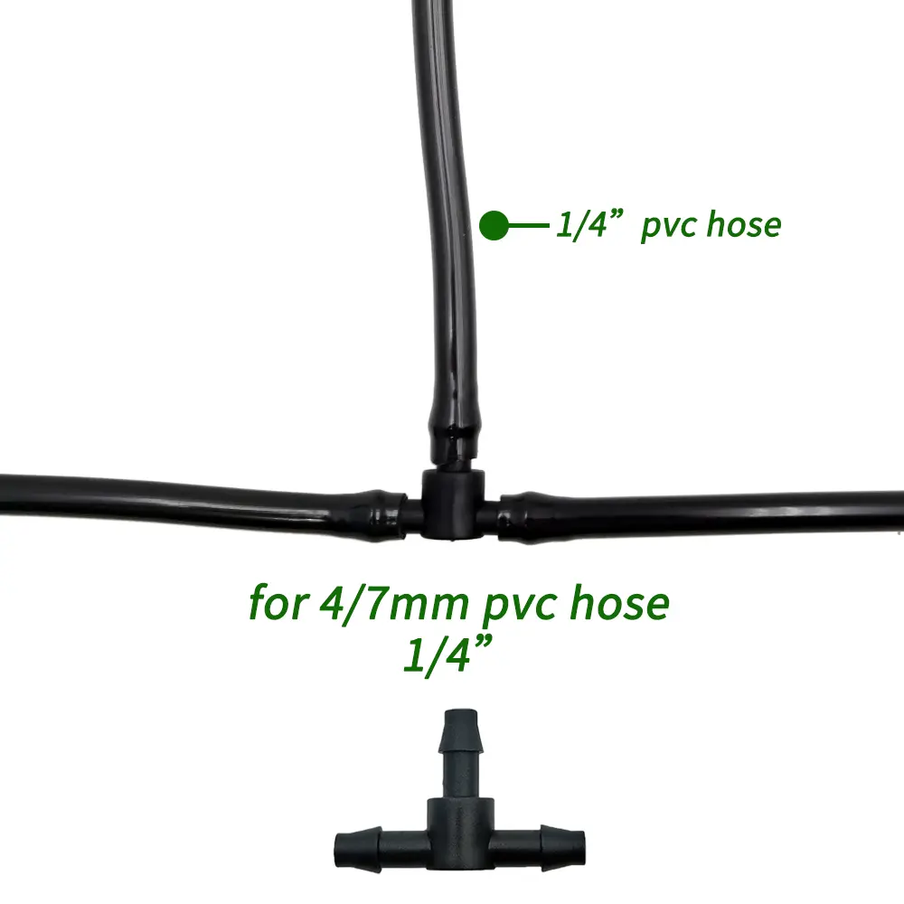 OASIS 50PCS Plastic Barbed 3-Way TEE Connector for 4/7mm Tubing Watering Pipe Hose Couplings Micro Drip Irrigation Garden Tools