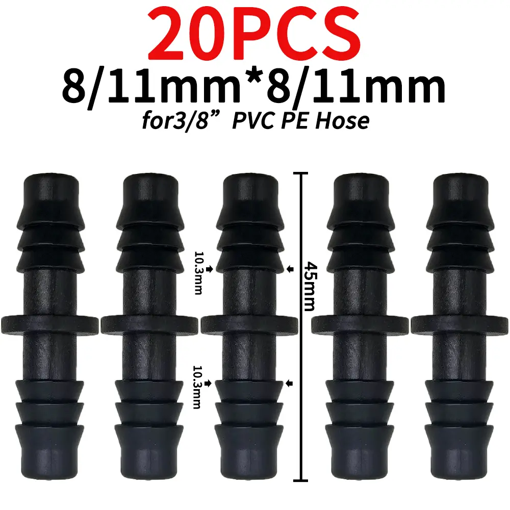 OASIS 1/4'' 3/8'' 3/4'' 1'' Garden Water Barbed Coupling Connecter DN16 DN20 DN25 Straight Adapter Micro Drip Irrigation Fitting