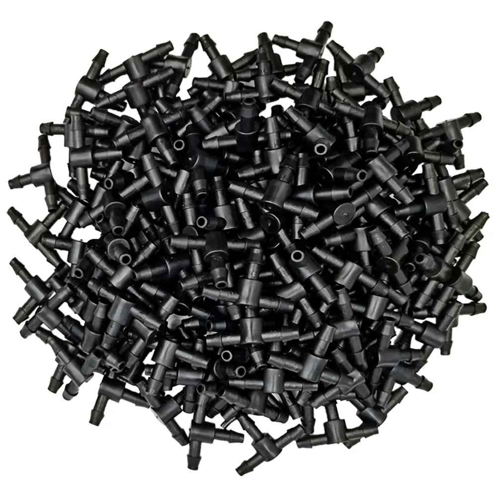 OASIS 50PCS Plastic Barbed 3-Way TEE Connector for 4/7mm Tubing Watering Pipe Hose Couplings Micro Drip Irrigation Garden Tools