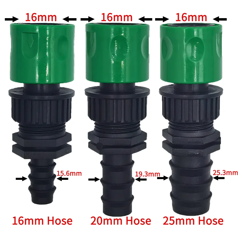 Oasis 3/4'' Quick Connector Nipple EURO Barb Threaded Adapter for 16mm 20mm PE Hose Pipe Garden Drip Irrigation Watering System
