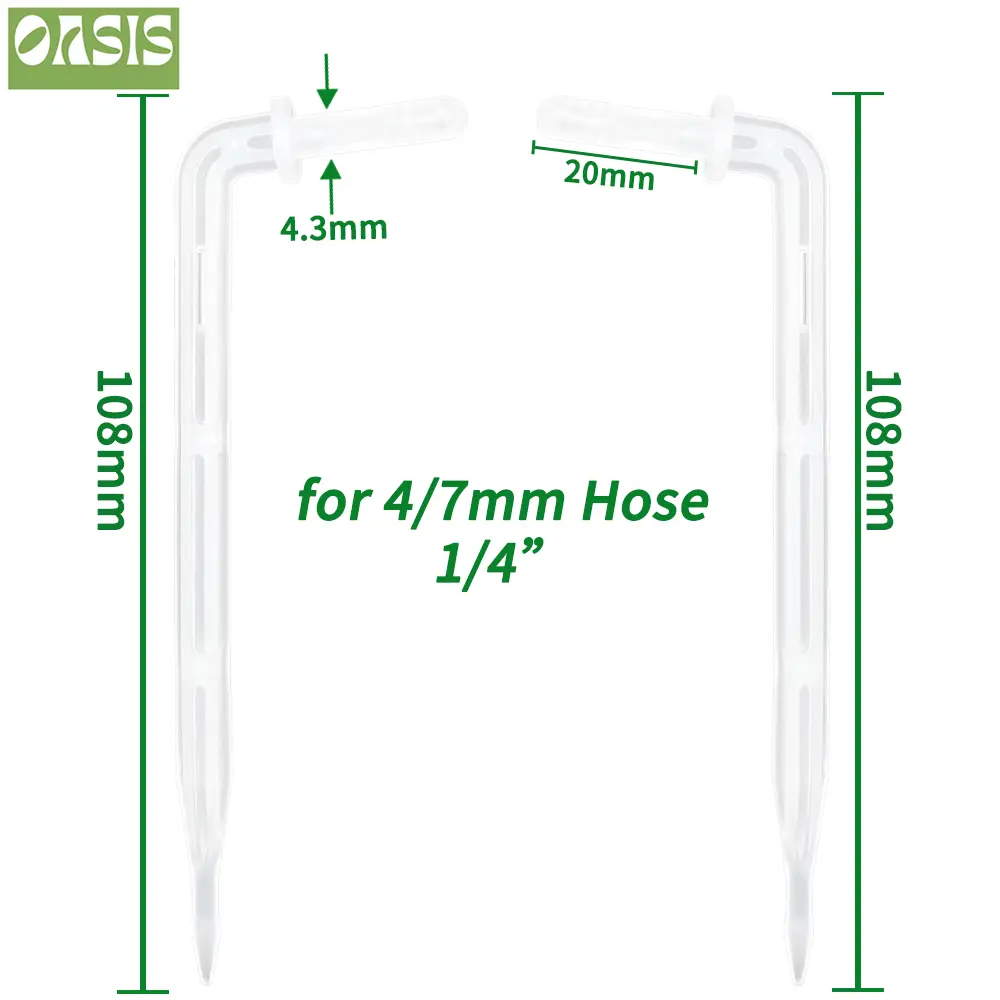 OASIS 25x Transparent Bend Arrow 1/4'' 4/7mm Hose Dripper Drip Emitter Water Saving Sprinkler Garden Micro Irrigation Greenhouse