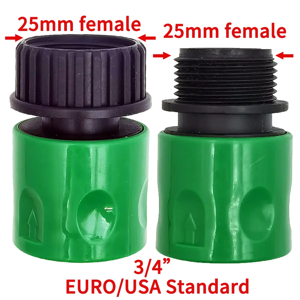 Oasis 3/4'' Quick Connector Nipple EURO Barb Threaded Adapter for 16mm 20mm PE Hose Pipe Garden Drip Irrigation Watering System