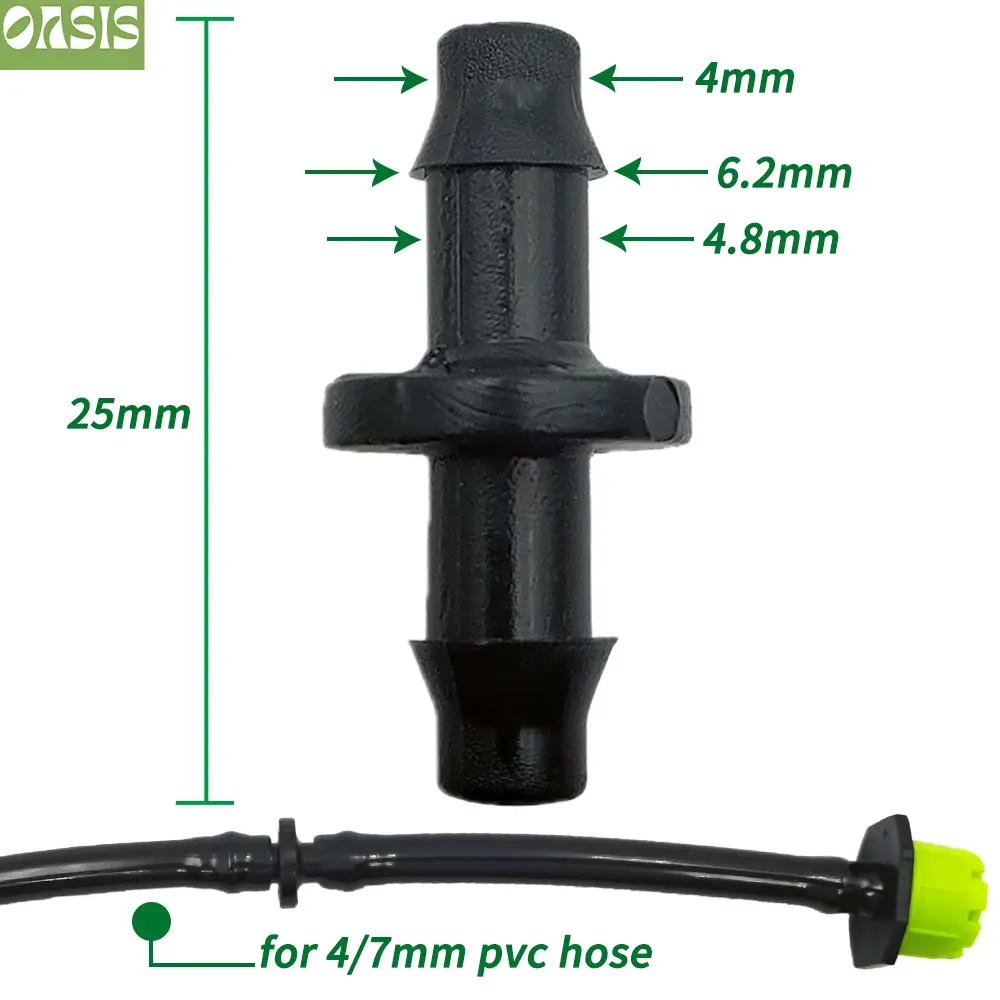 20/50/100PCS 1/4'' Barbed Coupling for 4/7mm Hose Tubing Micro Flow Drip Irrigation Watering Straight Connectors Fittings