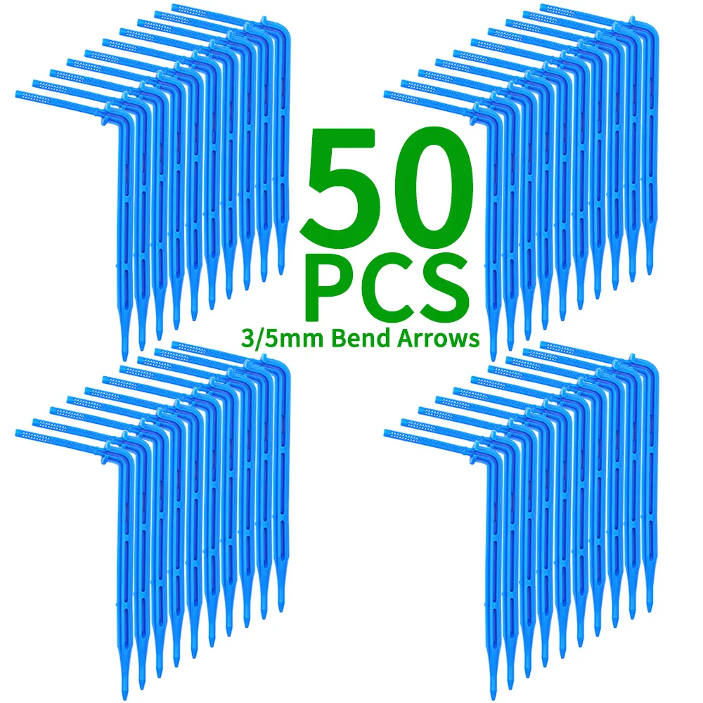 Greenhouse Garden 50PCS Bend Drip Arrow Dripper Micro Drip Irrigation Kit Emitter fit 3/5mm Hose Watering Saving Dripper Flowers