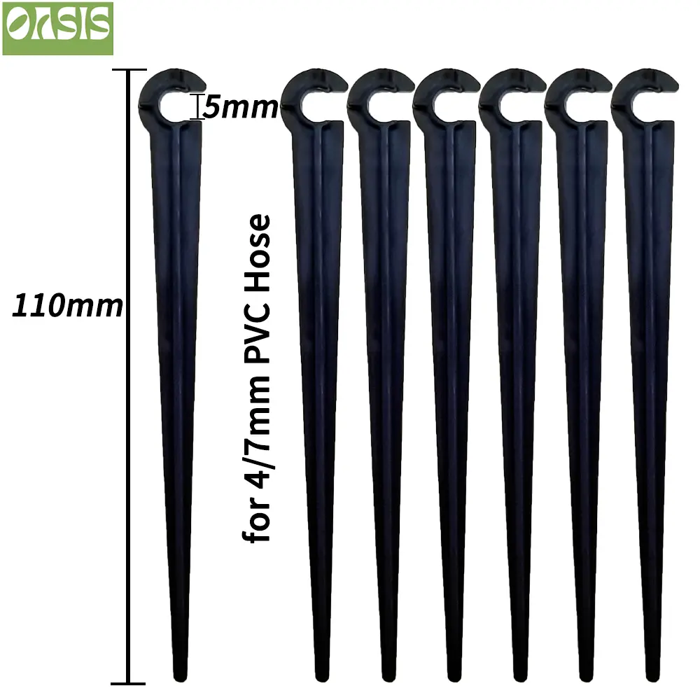 50-200PCS Durable 1/4'' C-type Hook Fixed Stem Support Holder Stakes for 4/7mm Hose Flowerpot Drip Irrigation Fitting Greenhouse