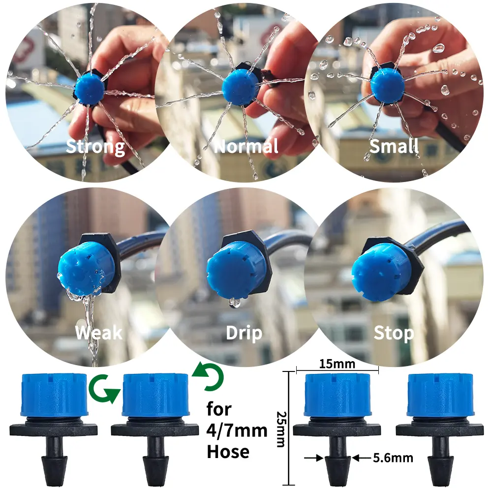 OASIS 30-800X Garden 4/7MM Adjustable Micro Nozzle Drip Irrigation System 1/4'' Watering Sprinkler Anti-clogging Emitter Dripper