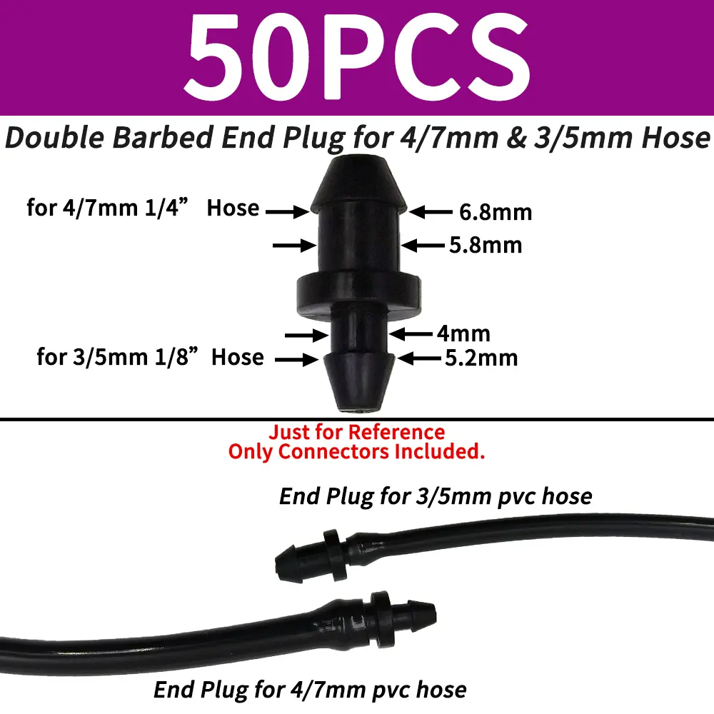 Oasis 3/5 4/7mm Hose Garden Irrigation Connectors Barbed Single Double Tee Elbow Drip Arrow Cross Coupling Watering Fitting