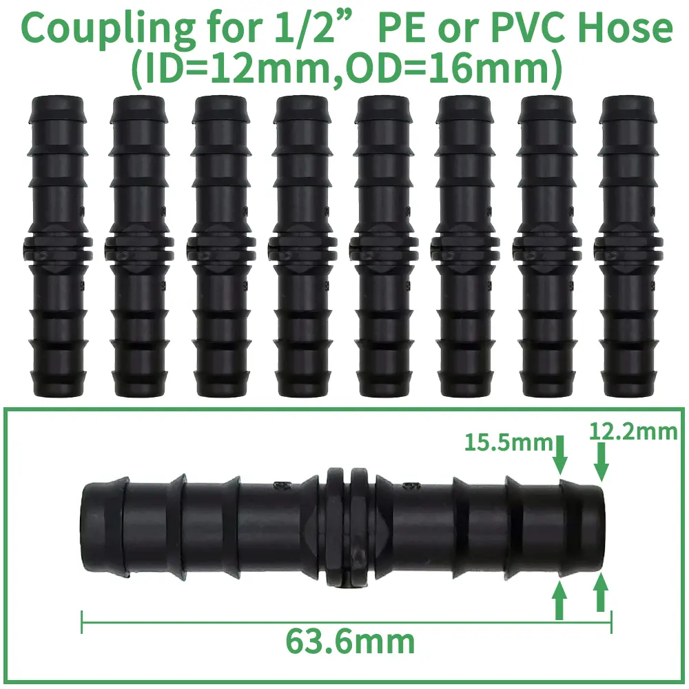1/2" 3/4" Male Female Thread Connector To Barb 16mm 20mm 25mm PE Hose Adapter Tee Elbow Garden Irrigation Drip Watering System