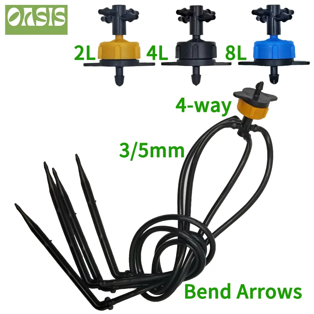 OASIS Garden 3/5mm Watering Hose Irrigation Pipe 1/8'' Tubing for Greenhouse Bonsai Potted Plants Drip Arrow Dripper Sprinkler