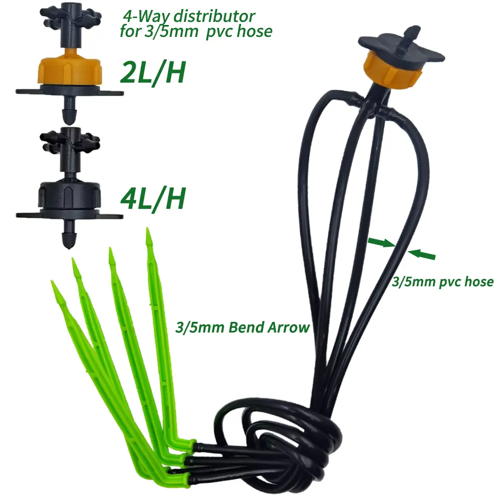 Oasis 10-100M 4L 8L/H Garden Micro Drip Irrigation Emitter Watering Systems Kits 3/5mm Arrow Drippers Potted Bonsai Greenhouse