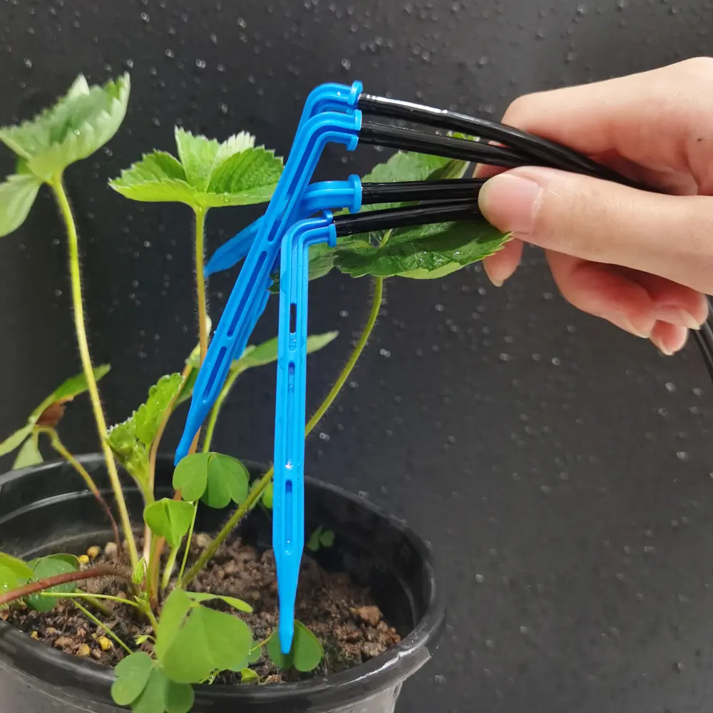 Oasis 50-1000pcs Greenhouse 3/5m Hose Drip Irrigation Drippers 1/8'' Bending Arrow Emitters Garden Potted Micro Watering System