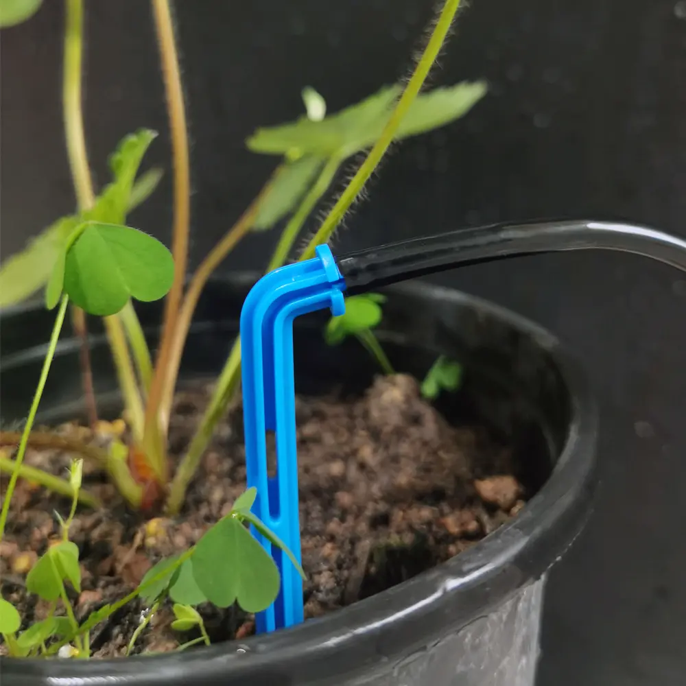 Oasis 50-1000pcs Greenhouse 3/5m Hose Drip Irrigation Drippers 1/8'' Bending Arrow Emitters Garden Potted Micro Watering System