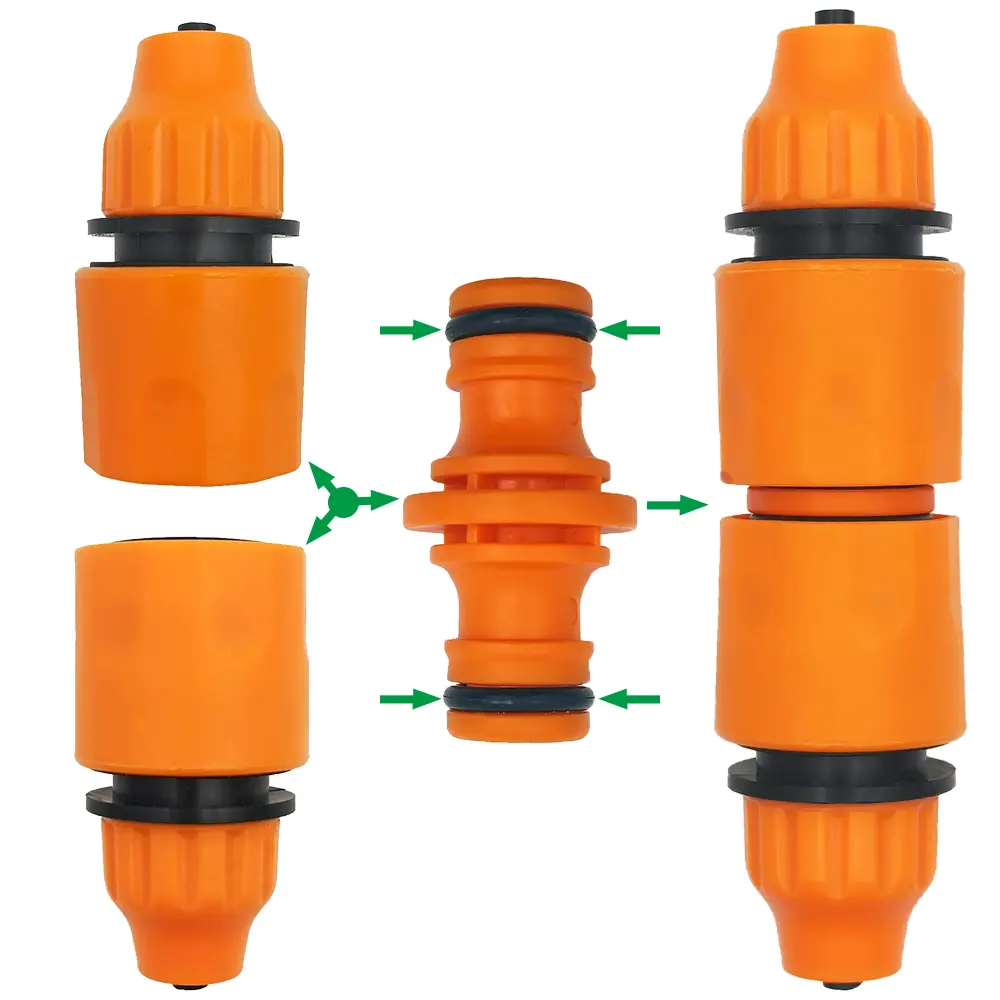 5PCS Joiner Repair Connector Coupling 1/2'' Garden Hose Tubing Fitting Pipe Quick Drip Irrigation Watering System for Greenhouse