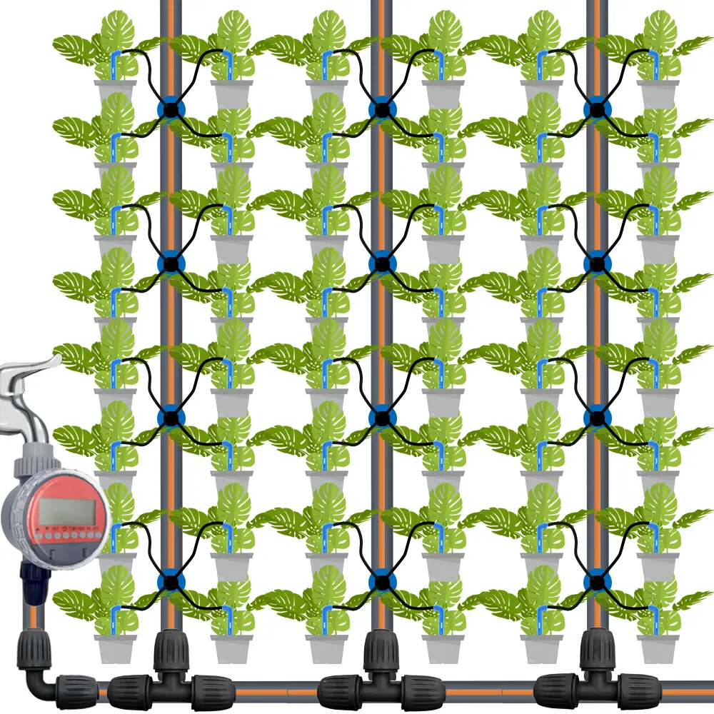 Oasis 50-1000pcs Greenhouse 3/5m Hose Drip Irrigation Drippers 1/8'' Bending Arrow Emitters Garden Potted Micro Watering System