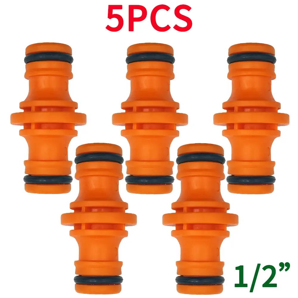 5PCS Joiner Repair Connector Coupling 1/2'' Garden Hose Tubing Fitting Pipe Quick Drip Irrigation Watering System for Greenhouse
