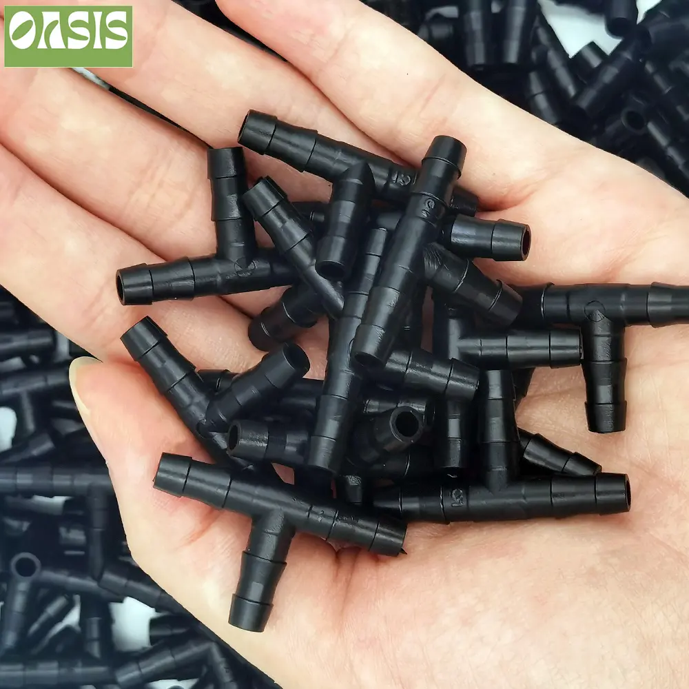 OASIS 20-50PCS Plastic Dripper Watering Growing Tee 1/4 Inch Hose Connector Joint Hose Outdoor Irrigation Tools for 4mm/7mm Hose