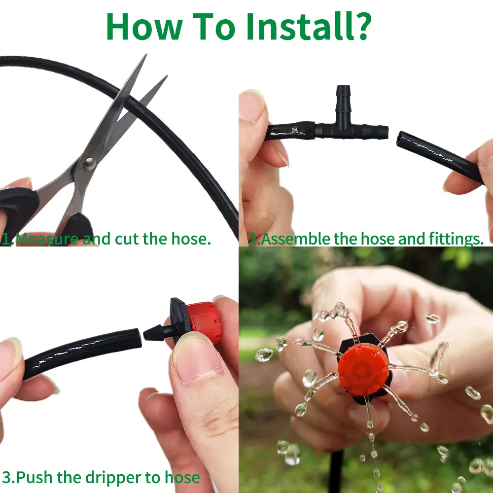 OASIS 5-100m Garden Watering Hose 4/7mm PVC Micro Irrigation Pipe Drip Irrigation Tubing Sprinkler 1/4'' Lawn Balcony Greenhouse
