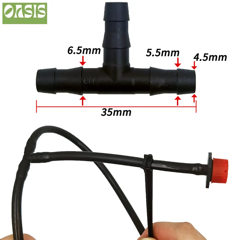 OASIS 20-50PCS Plastic Dripper Watering Growing Tee 1/4 Inch Hose Connector Joint Hose Outdoor Irrigation Tools for 4mm/7mm Hose