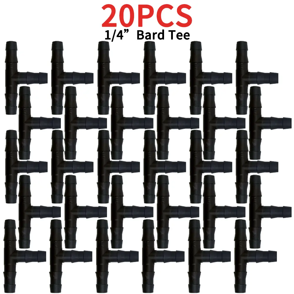 OASIS 20-50PCS Plastic Dripper Watering Growing Tee 1/4 Inch Hose Connector Joint Hose Outdoor Irrigation Tools for 4mm/7mm Hose