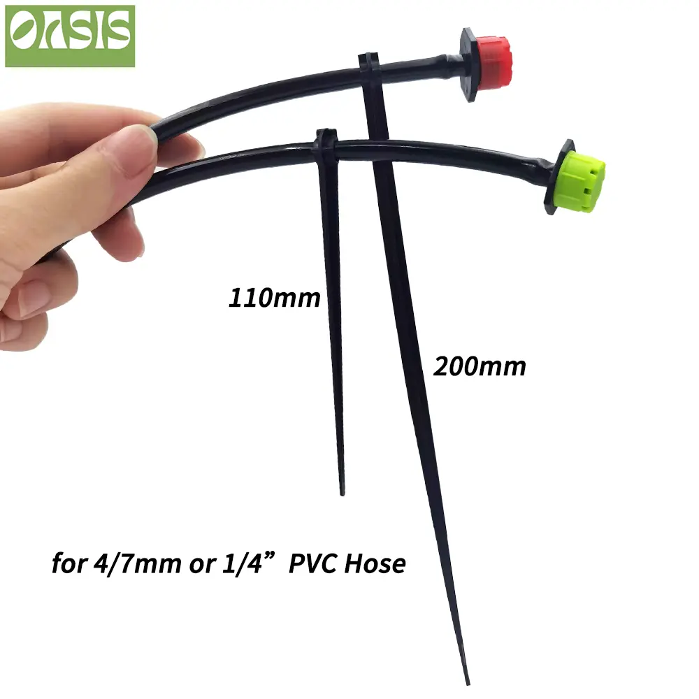 OASIS 50-1000PCS Garden 1/4" Stake Fixed Stems Holder Support 11cm 20cm for Drip Irrigation 4/7mm Hose Pipe Inserting Ground