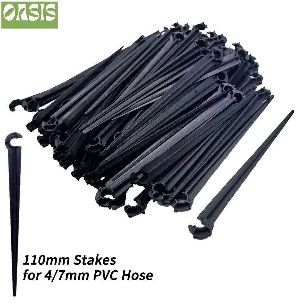 OASIS 50-1000PCS Garden 1/4" Stake Fixed Stems Holder Support 11cm 20cm for Drip Irrigation 4/7mm Hose Pipe Inserting Ground