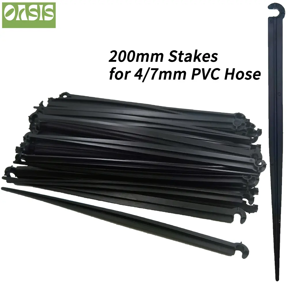 OASIS 50-1000PCS Garden 1/4" Stake Fixed Stems Holder Support 11cm 20cm for Drip Irrigation 4/7mm Hose Pipe Inserting Ground