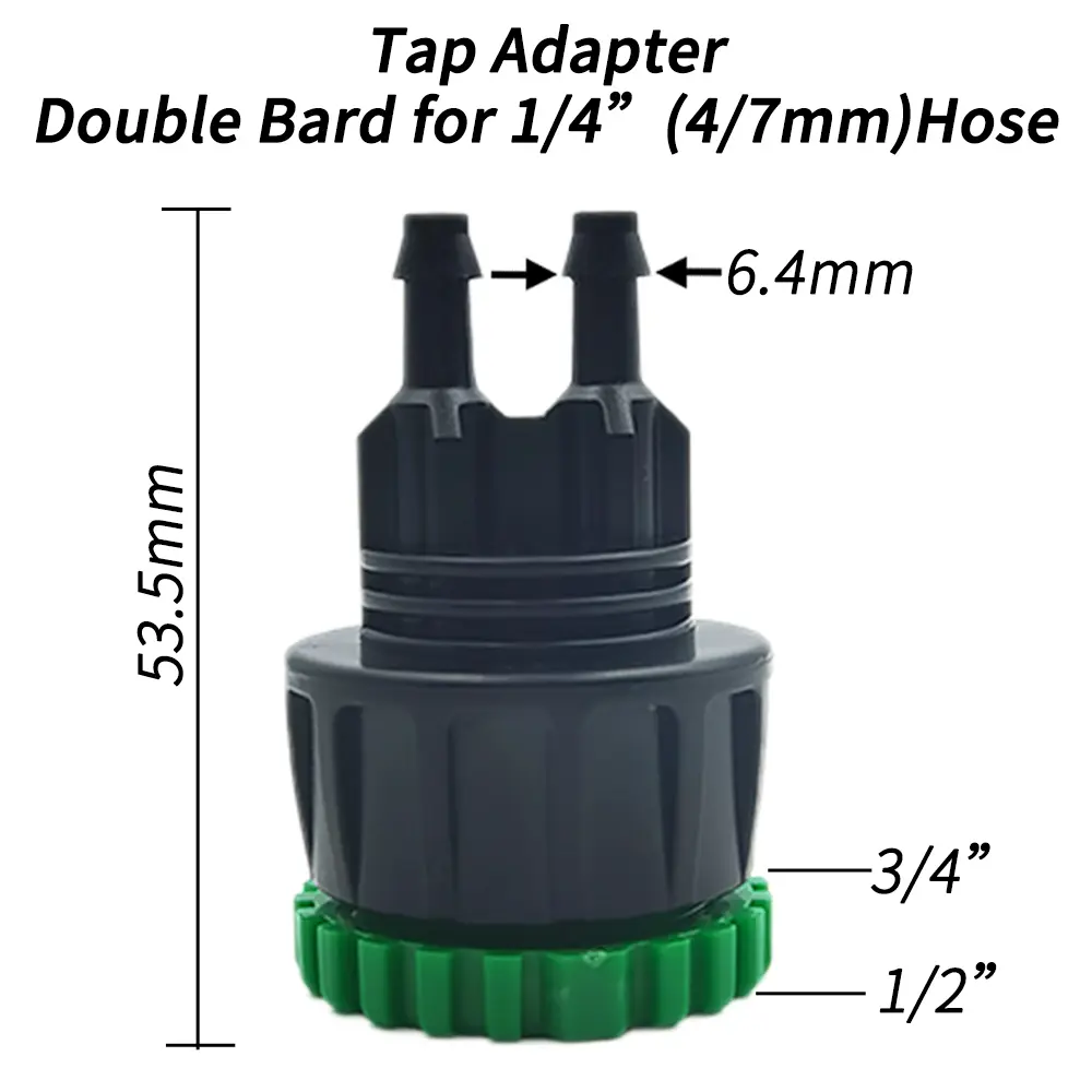 Oasis 3X Garden Tap Adapter Splitter Hose Connectors Female 1/2" 3/4" to 4/7mm 8/11mm 16mm Drip Irrigation Watering Pipe Fittin