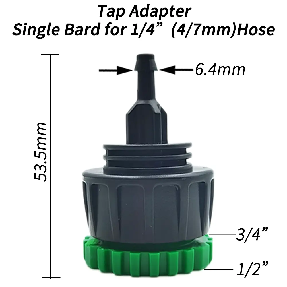 Oasis 3X Garden Tap Adapter Splitter Hose Connectors Female 1/2" 3/4" to 4/7mm 8/11mm 16mm Drip Irrigation Watering Pipe Fittin