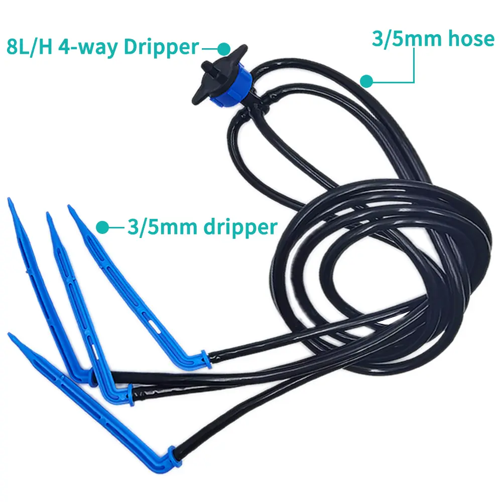 40M/20M 4-Way 8L Drip Arrow Irrigation Transmitter Dripper Sprinkler irrigation system Potted Growing Yard Greenhouses 10/20set