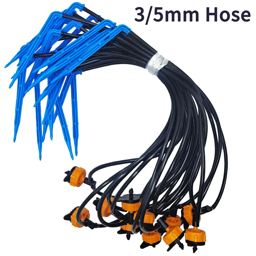 Oasis 5-100M Garden 3/5mm Watering Hose 1/8'' PVC Pipe Micro Drip Irrigation Tubing Sprinkler w/ Puncher for Balcony Greenhouse