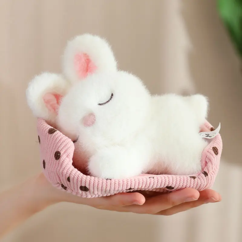 Cute Cartoon Dog, Cat, Fox, Bear, White Rabbit and Pig Plush Toy A Cat Doll Lying in Its Nest Cute Toys for Girl Funny Ornaments