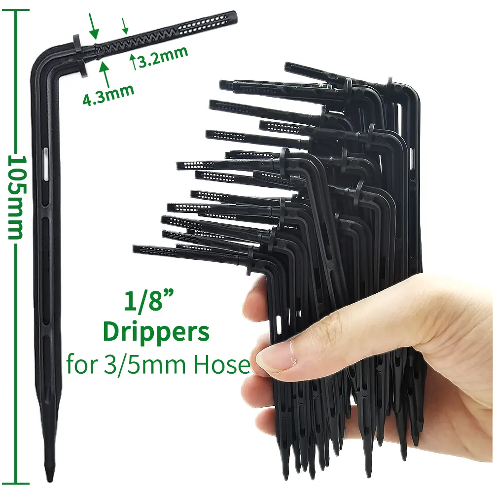 Greenhouse Drip Irrigation Kit Automatic Watering System Garden 4-Way 4/7mm to 3/5mm Hose Dripper for Pot Plant Vegetable Bonsai
