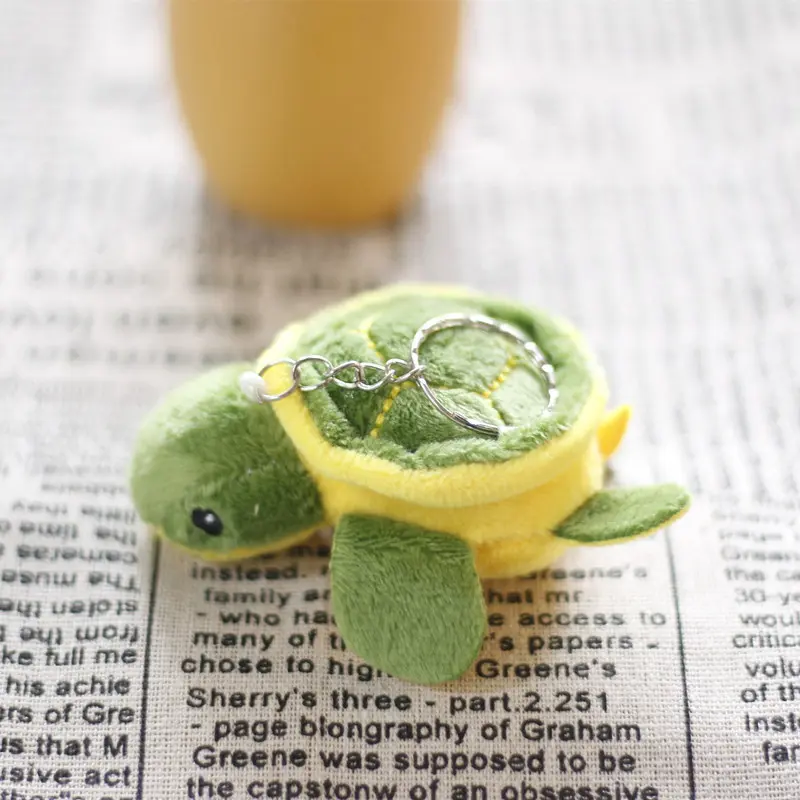 8cm Cute Cartoon Mini Turtle Doll Keychain Pendant Girl Woman Bag Doll Plush Toy Key Ring Jewelry Small Gift