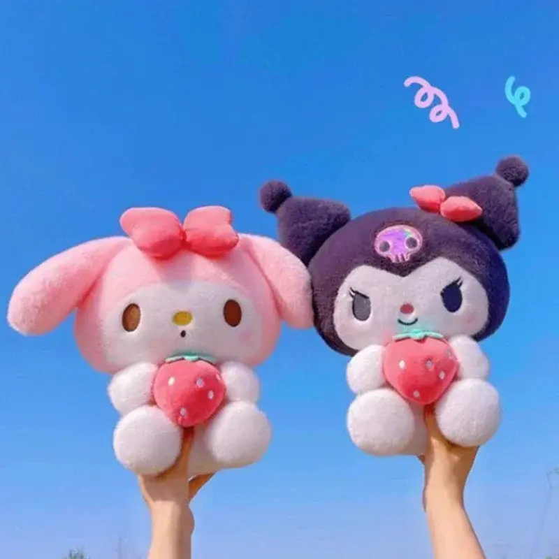 25CM Plushies Sanrio Kuromi Plush Dolls Toys Cute My MelodyStrawberry Stuffed Animals Plush Toy Pillow Cartoon Decoration Gift
