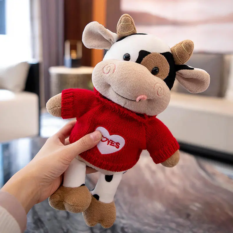 Hot toys Cute Cow Doll Little Cow Plush Toy Chinese Zodiac Cow Doll Cloth Doll New Year's Gift Girl's Birthday Gift