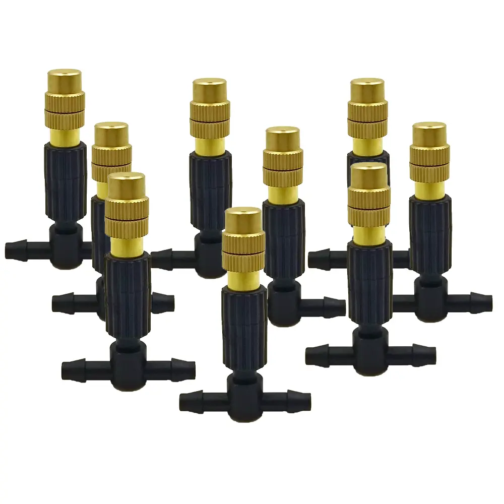 5M-50M Garden Misting Cooling System 1/4'' Drip Irrigation Outdoor Watering Brass Atomizer Nozzles 4/7mm Hose Greenhouse Parasol