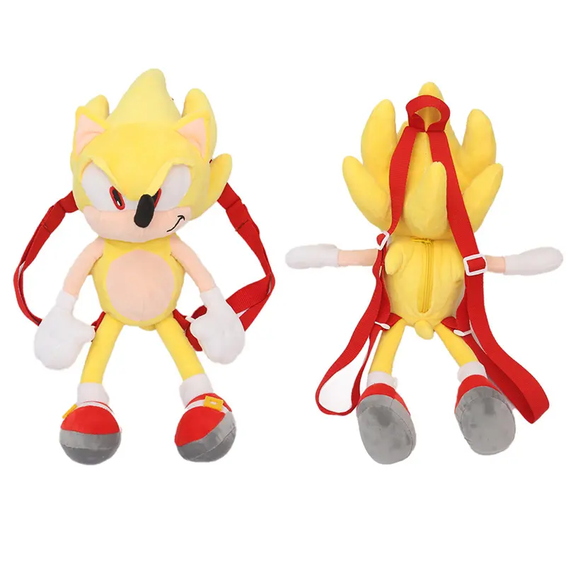 10 Styles Anime Cartoon Sonic Plush Backpack Black Shadow Plush Toy Anime Small Capacity Kids Soft Toy Birthday Christmas Gift