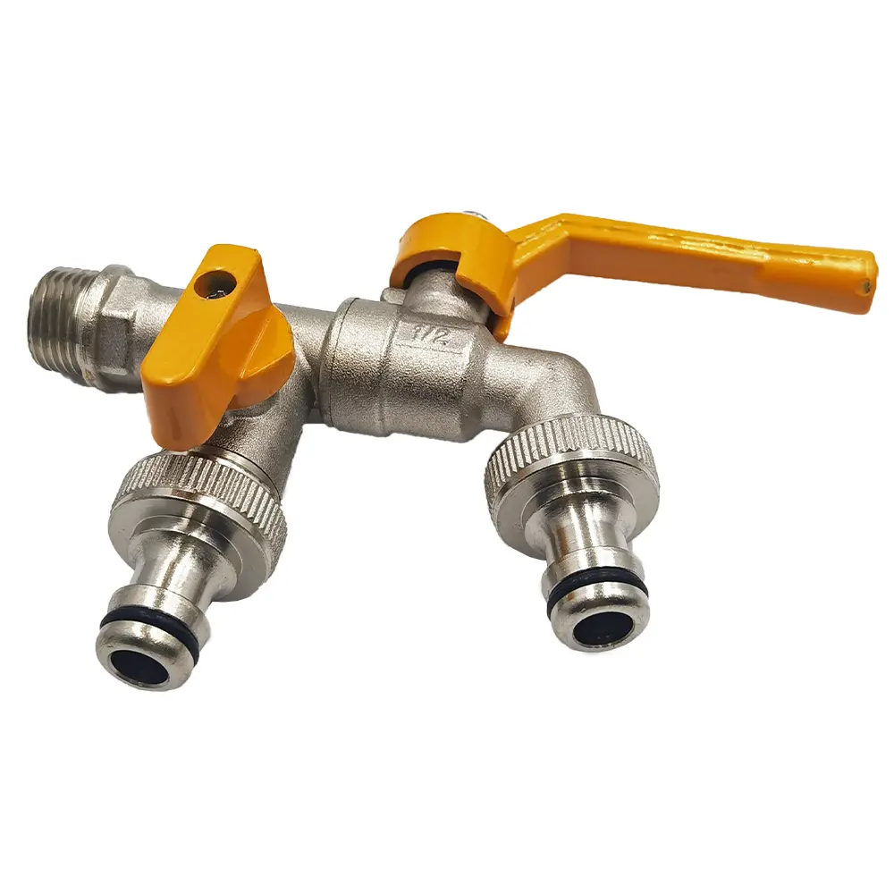 Faucet Adapter 1/2'' IBC Water Tank Connector Replacement 2-Way 1-Way Garden Hose Irrigation Metal Tap Joint Fitting Ball Valve
